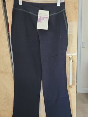SALE NWT-Suzanne Somers - Black Flared Stretch YOGA Pants /PetiteSmall